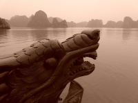 Dragon carving at Ha Long Bay, Vietnam